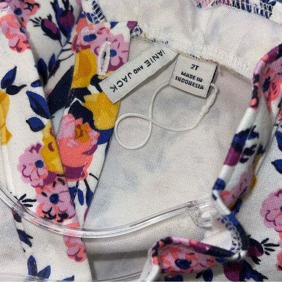 Janie and Jack Girls Floral Yellow & Pink Swing Dress NWOT Sz 2t - Picture 2 of 4